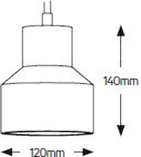 Geyer Cement Pendant Light White Bell with Socket E27 12x14cm