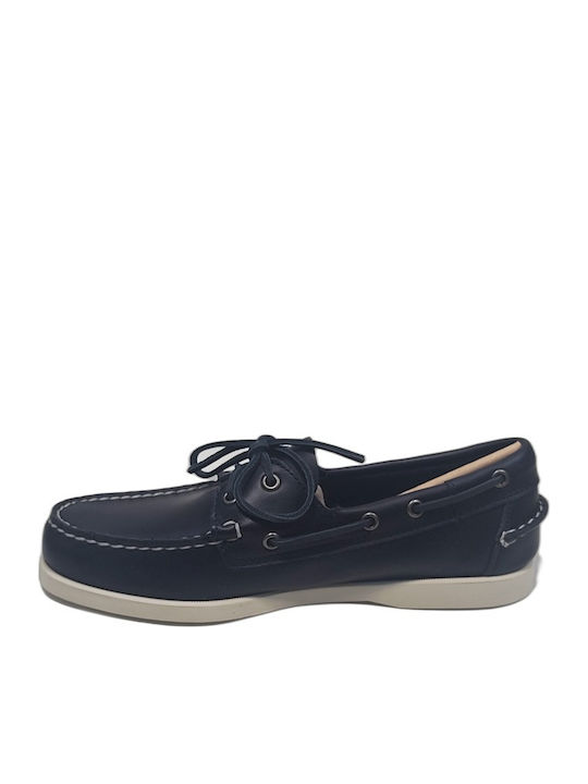 Portland Leather Men's Boat Shoes in Blue Colour