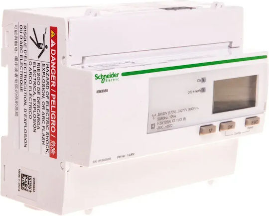 Schneider Electric Брояч На Импулси За Ел. Табло Дигитален Шина Еднофазен Модбус A9MEM3355