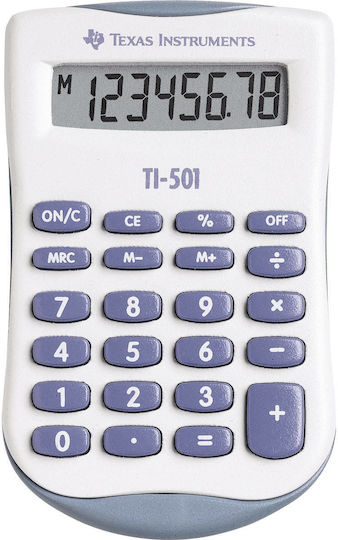 Texas Instruments TI-501 Calculator Pocket 8 Digits in White Color 1pcs