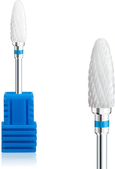 UpLac Nail Drill Ceramic Bit with Cone Head Blue