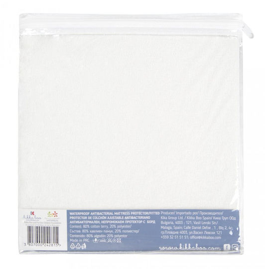 Kikka Boo Protecție Impermeabilă Antibacteriană Pentru Saltea Bebe Pentru Pătuț cu Bandă 120x60cm