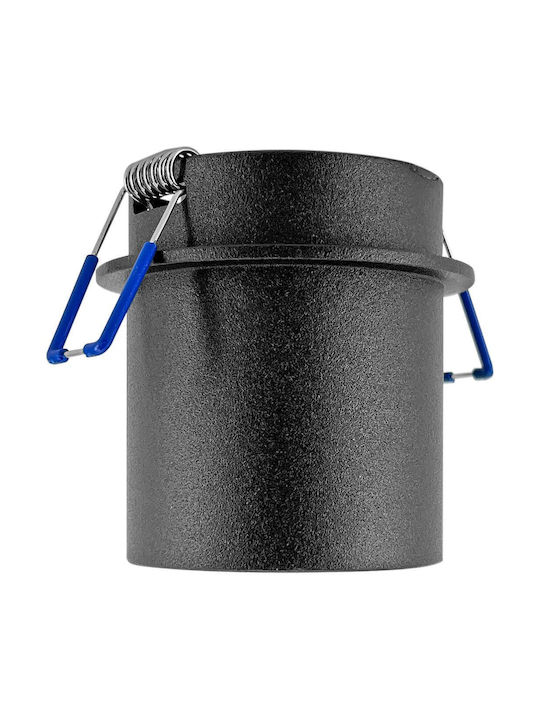 Geyer Rectangle Metallic Recessed Spot with Socket GU10 Black 7x7cm. 1pcs
