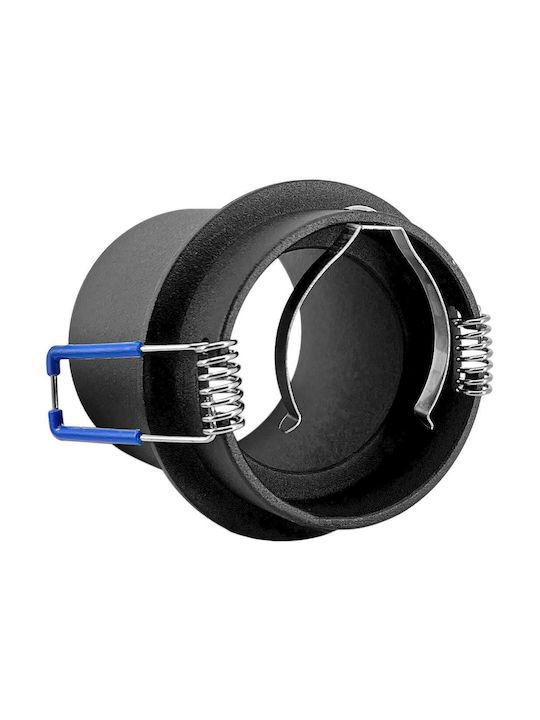 Geyer Rectangle Metallic Recessed Spot with Socket GU10 Black 7x7cm. 1pcs