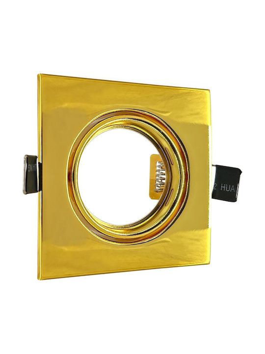 Geyer Platz Metallisch Einbau Spot mit Fassung GU10 Gold 8.7x8.7cm. 1Stück