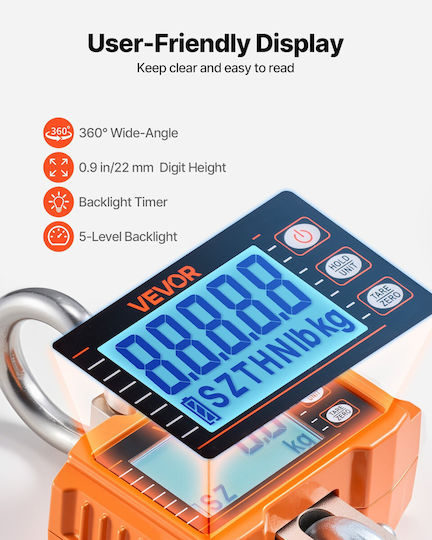 Vevor Commercial Scale with Weighing Capacity 1995.81kg and Accuracy 500g