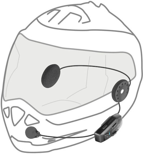 Interphone U-COM 7R Einzelne Gegensprechanlage für Helm Motorrad mit Bluetooth