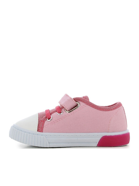 Kids Sneakers with Hoop & Loop Closure & Lights Pink