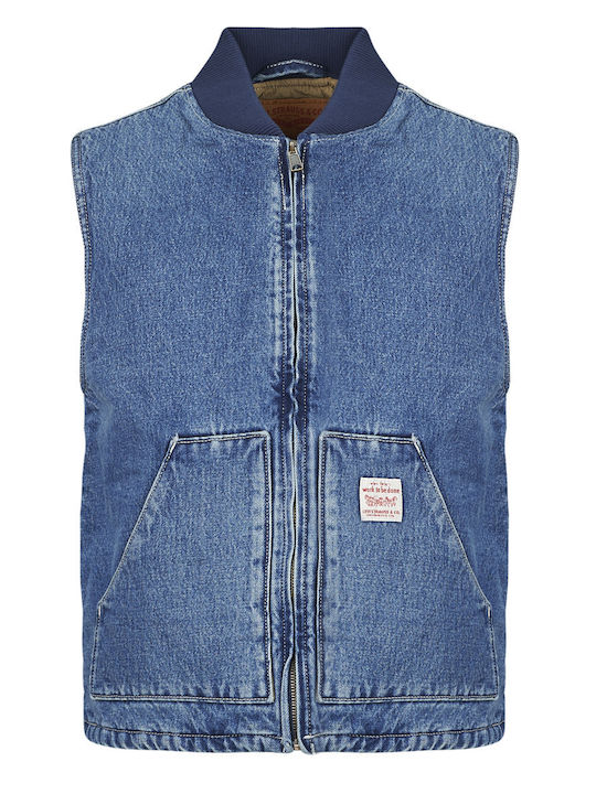 Sansome Vestă Denim Albastră