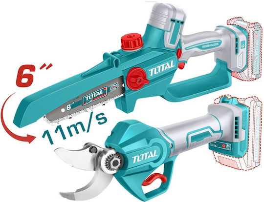 Total TOSLI250795E Σετ Αλυσοπρίονο & Ψαλίδι Κλαδέματος Brushless 20V με 2 Μπαταρίες 2Ah και Θήκη
