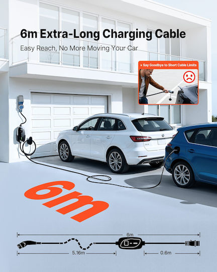 Vevor Portable Single Phase Charging Station 7.4kW with Built-in Type 2 Cable OGBXCDQPM76KD7HJH001V2