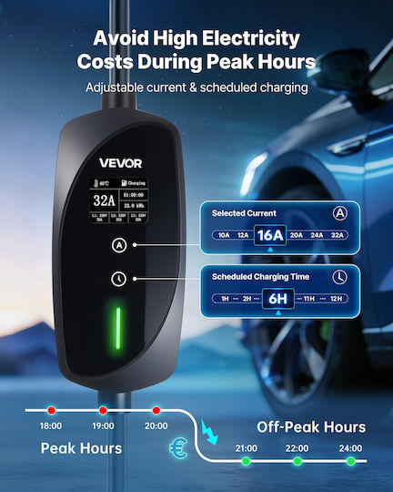 Vevor Portable Three-Phase Charging Station 22kW with Built-in Cable Type 2 (OGBXCDQPM22KJTVAL001V2)