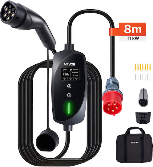 Vevor Portable Three-Phase Charging Station 11kW with Built-in Cable Type 2 (OGBXCDQPM11KC6E73001V2)