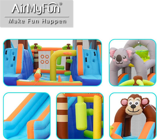 Fun Baby Aufblasbares Jungle mit Trampolin & Rutsche für 6+ Jahre