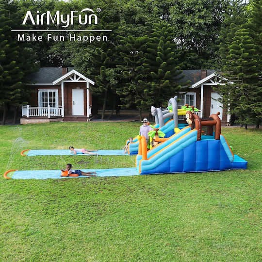 Fun Baby Aufblasbares Jungle mit Trampolin & Rutsche für 6+ Jahre