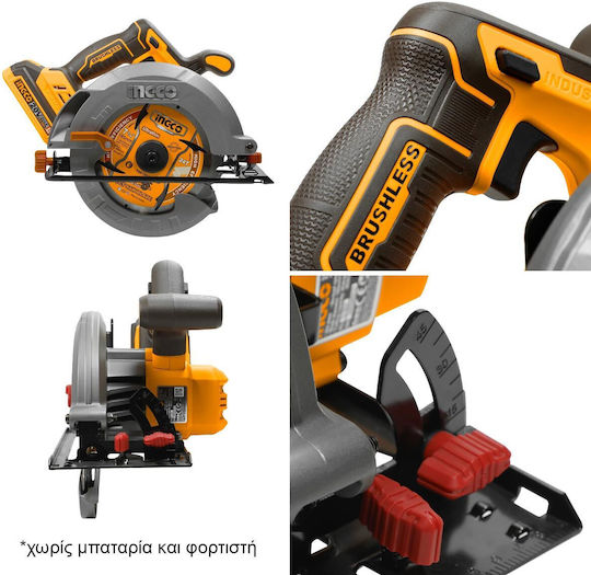 Ingco Circular Saw Brushless 20V Solo with Dust Extraction System