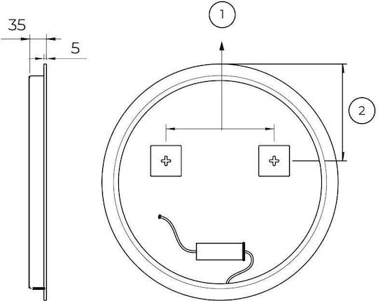 Imex BELG003/80 Καθρέπτης με LED Φωτισμό Διαμέτρου 80cm