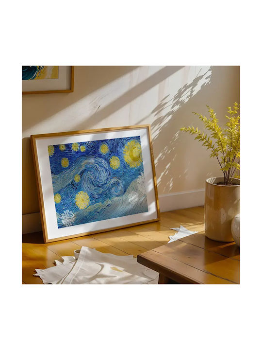 Poster Van Gogh Starry Night Art107 50cm X 70cm Black Wooden Frame