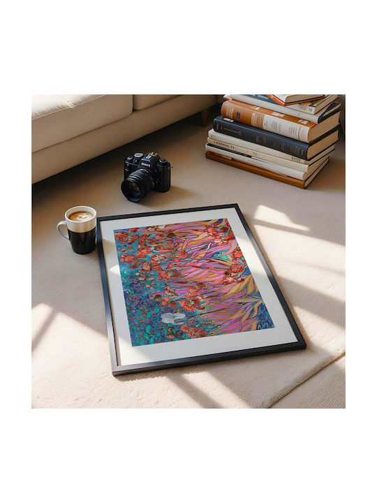 Poster Van Gogh Irises Art110 50cm X 70cm Κορνίζα Φυσικό Ξύλου Μπεζ