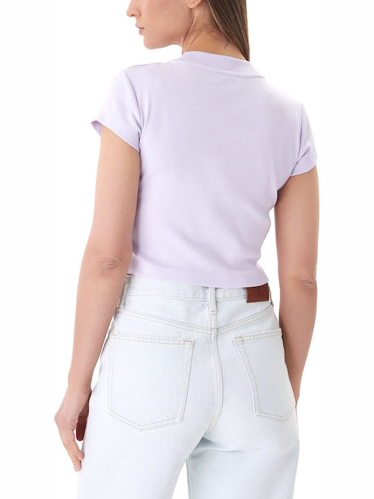 Calvin Klein Bluză Damă Crop Tricou Violet Calvin Klein Bluză Damă Crop Tricou Violet