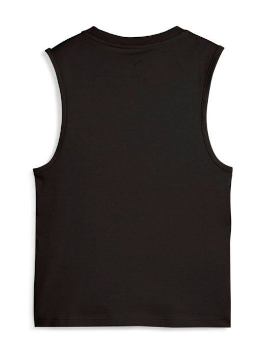 Logo Women's Sports Sleeveless Black Top