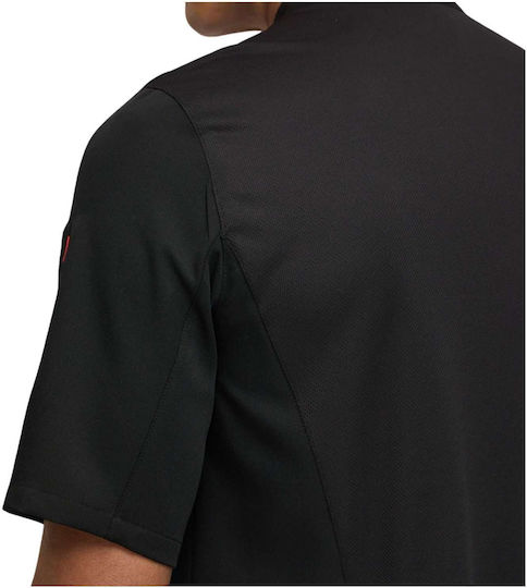 Velilla Chef Jacket 100% Microfiber Black With Short Sleeve