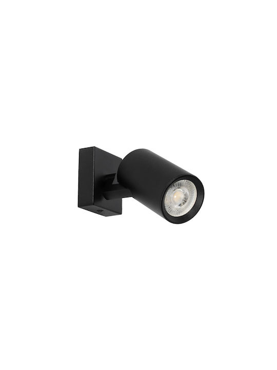 kelvo Single Spot with GU10 Lamp Adapter in Black Colour