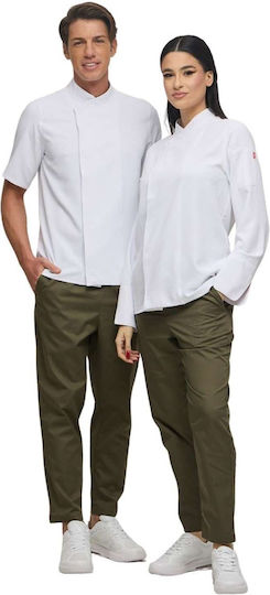 Velilla Σακάκι Σεφ 100% Microfiber Λευκό με Μακρύ Μανίκι