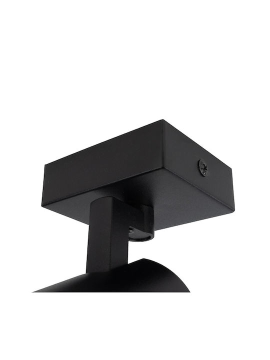kelvo Single Spot with GU10 Lamp Adapter in Black Colour