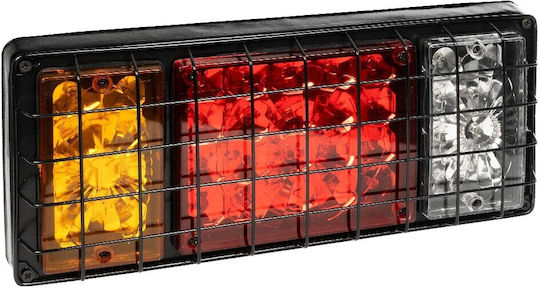 Globostar Tailight 999-0258 Rear Vehicle LED Light 9W 360lm 180° DC 24V Waterproof IP66 Orange & Red & Cool White 6000K M34.5 x W5.5 x H15cm Pack of 2 Pieces 1 Year Warranty 999-0258