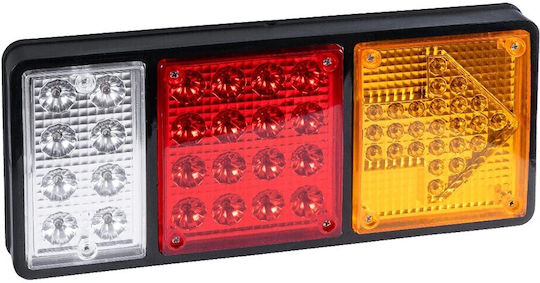 Globostar Arrowlight 999-0261 Rear Vehicle Light Arrow LED 9W 360lm 180° DC 24V Waterproof IP66 Orange & Red & Cool White 6000K M32 x W3.5 x H14cm Pack of 2 Pieces 1 Year Warranty 999-0261