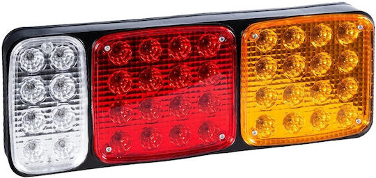 Globostar Tailight 999-0259 Rear Vehicle LED Light 9W 360lm 180° DC 24V Waterproof IP66 Orange & Red & Cool White 6000K M42 x D4.3 x H15.4cm Pack of 2 Pieces 1 Year Warranty 999-0259