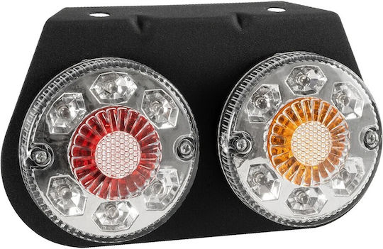 Globostar Tailight 999-0251 Rear Vehicle LED Light 9W 360lm 180° DC 24V Waterproof IP66 Orange & Red & Cool White 6000K M18.5 x W5 x H10cm Pack of 2 Pieces 1 Year Warranty 999-0251