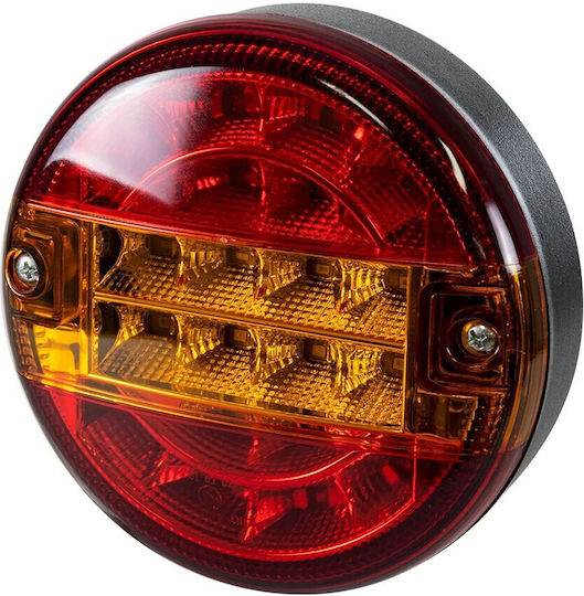 Globostar Tailight 999-0253 Rear Vehicle LED Light 10W 400lm 180° DC 24V Waterproof IP66 Orange & Red M13.5 x W13.5 x H5.5cm Pack of 2 Pieces 1 Year Warranty 999-0253