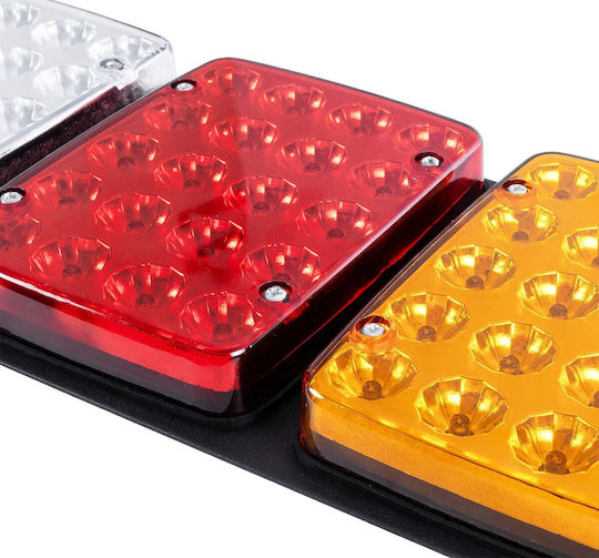 Globostar Tail Light 999-0260 Rear Vehicle LED Light 9W 360lm 180° DC 24V Waterproof IP66 Orange & Red & Cool White 6000K M33 x W2.4 x H14cm Pack of 2 Pieces 1 Year Warranty 999-0260