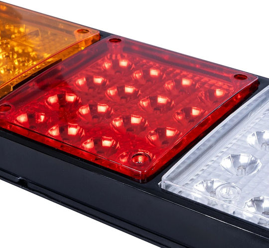Globostar Arrowlight 999-0261 Rear Vehicle Light Arrow LED 9W 360lm 180° DC 24V Waterproof IP66 Orange & Red & Cool White 6000K M32 x W3.5 x H14cm Pack of 2 Pieces 1 Year Warranty 999-0261