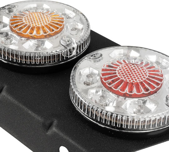 Globostar Tailight 999-0251 Rear Vehicle LED Light 9W 360lm 180° DC 24V Waterproof IP66 Orange & Red & Cool White 6000K M18.5 x W5 x H10cm Pack of 2 Pieces 1 Year Warranty 999-0251