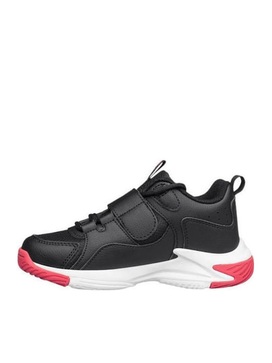 Kids Sports Shoes Running with Hoop & Loop Closure Black