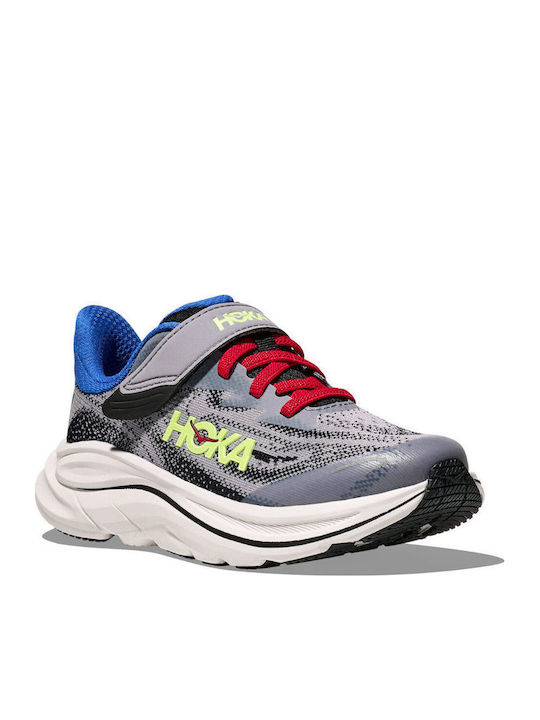 Clifton 10 Kids Sports Shoes Running with Hoop & Loop Closure Gray