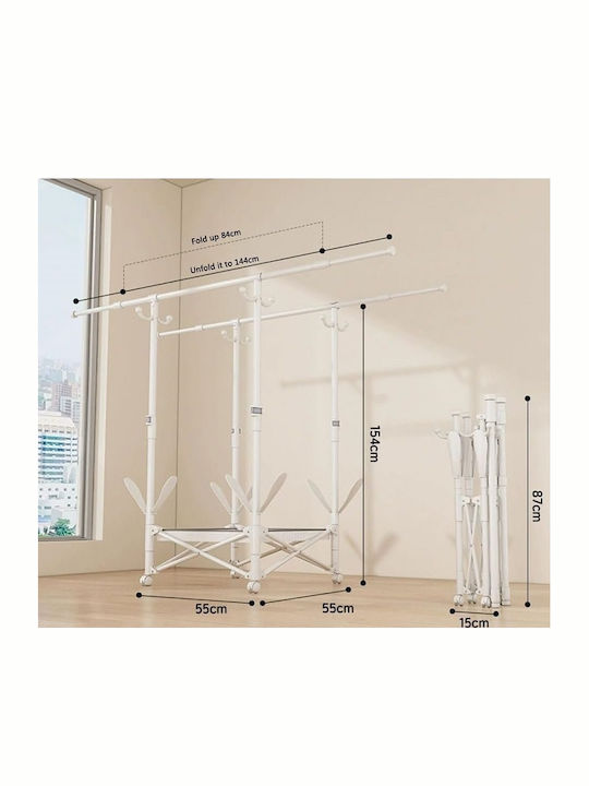 Folding Floor Clothes Drying Rack Made of Metal
