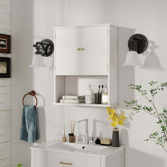 Costway Bathroom Laundry Cabinet 75x21x60cm White