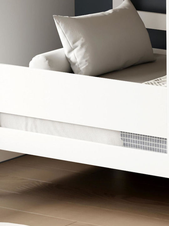 Kids Bed Bunk Single with Mattress White 90x190cm