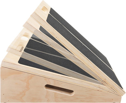 Platformă de Antrenament pentru Stretching Zola Reglaj pe 5 Niveluri 15-35° Antiderapantă Suportă 150 Kg Plan de Antrenament Mânere de Transport Lemn 39 X 30 X 14.5-30 Cm