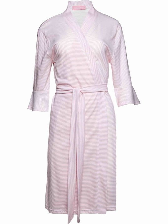 Pink Label Καλοκαιρινή Γυναικεία Ρόμπα Soft Pink