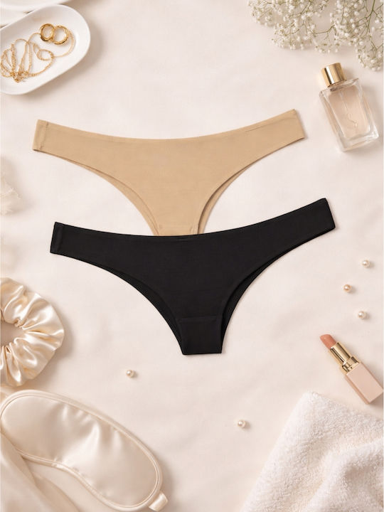 Damen-Slips Brasilien 2er Pack Mehrfarbig