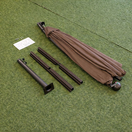 Professioneller Hängender Runder Metallischer Brauner Sonnenschirm Φ3m