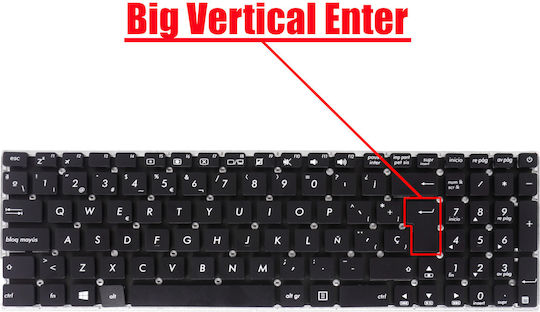 Spanish Laptop Keyboard Asus X540 X540l X540s X540la X540la-si30205p X540lj X540sa X540sc Vm520u Es No Frame Black Cod.40382esnofr