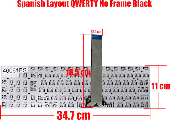 Spanish Laptop Keyboard Asus K55 K55a K55v K55vd K55vm K55vs K55de K55dr K55n K55vj K55xi 0kn0-m21us23 0knb0-6125us00 Mp-11g33us-528 Es No Frame Black Code 40061es