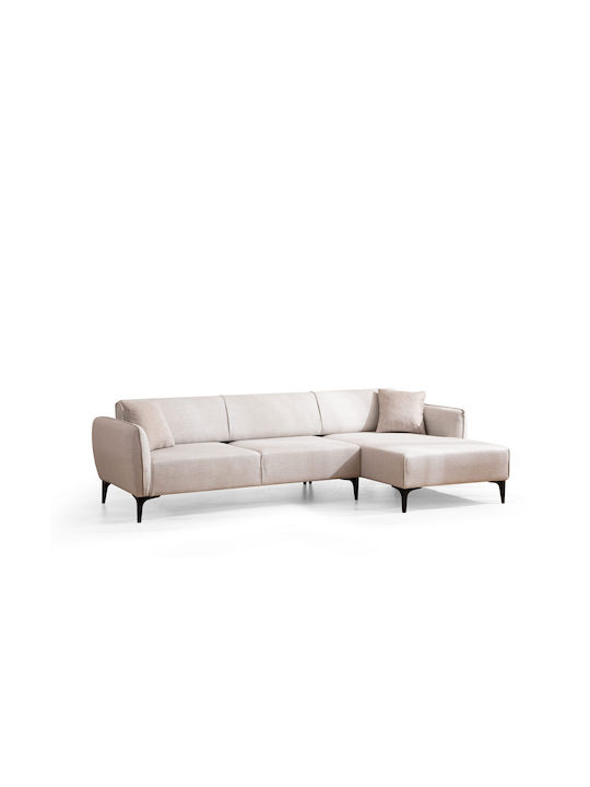 Belissimo Canapea Colțar cu Colțul Din Dreapta Off White 270x140x67 cm