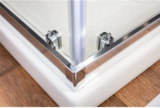 Tema Duschkabine mit Schiebetür 120x80x185cm Klarglas Chrom